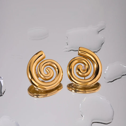 Spiral gold earrings